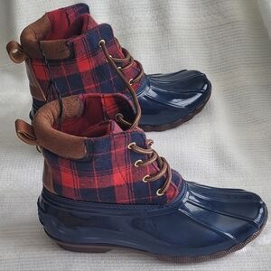 Jessica Carlyle Plaid Duck Boots